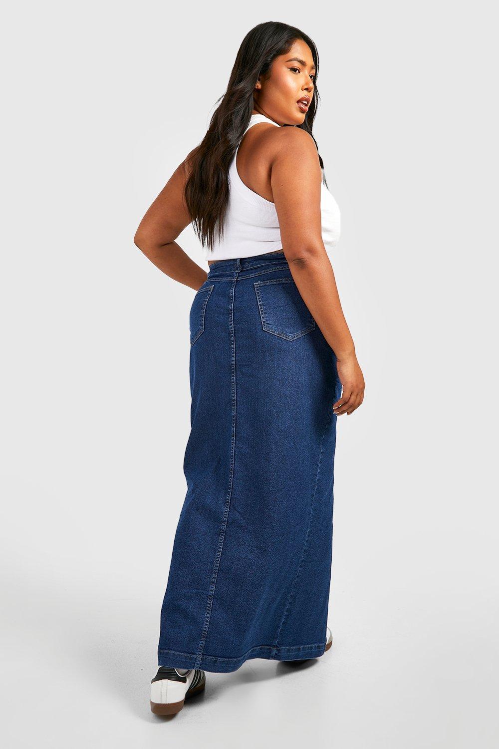 Plus size maxi skirt best sale with split